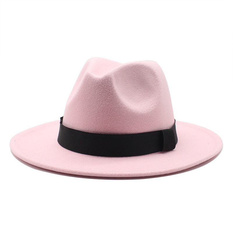 Nieuwe Panama Flat Brim Fedora Hoed Wollen Hoed Heren En Dames Hoeden