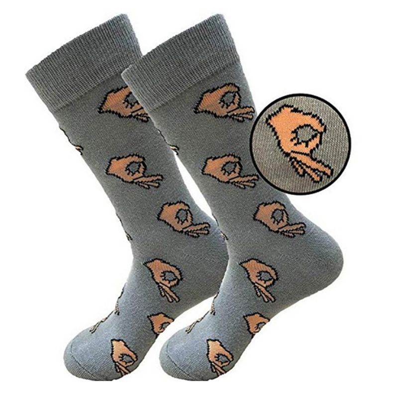 Ok gesture socks cotton socks - Mubimart