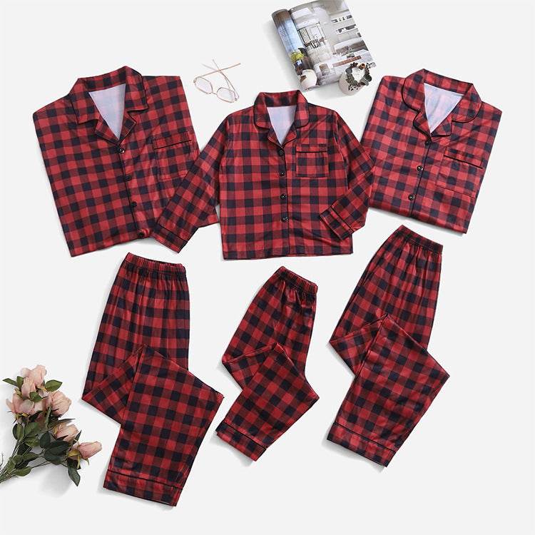 Christmas Family Parent-child Striped Pajamas Housewear Suit - Mubimart