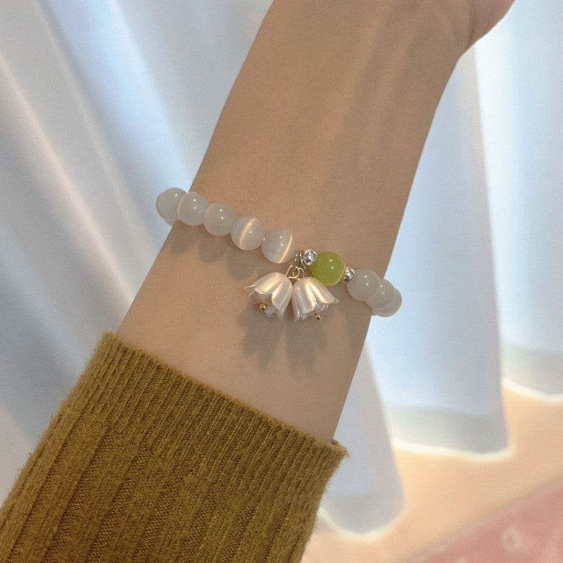 Retro Fairy Linglan Flower Beaded Bracelet For Women - Mubimart
