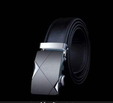 Men's leather factory direct belt buckle leather belt men's automatic belt belt wholesale business - Mubimart
