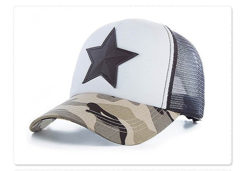 Pentagram Baseball Cap Camouflage Sun Hat Casual Hat Sun Hat Korean Men and Women Cap - Mubimart