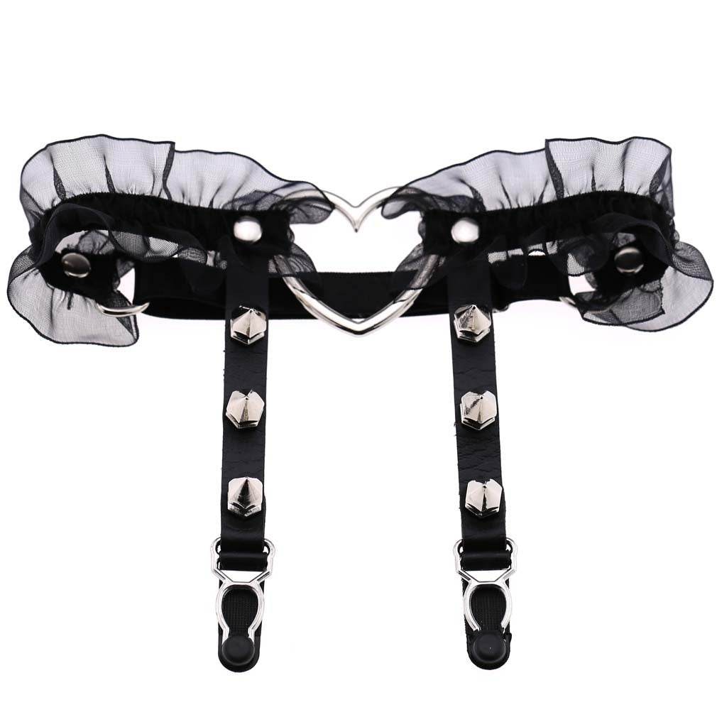 Sexy sexy peach heart garter belt - Mubimart