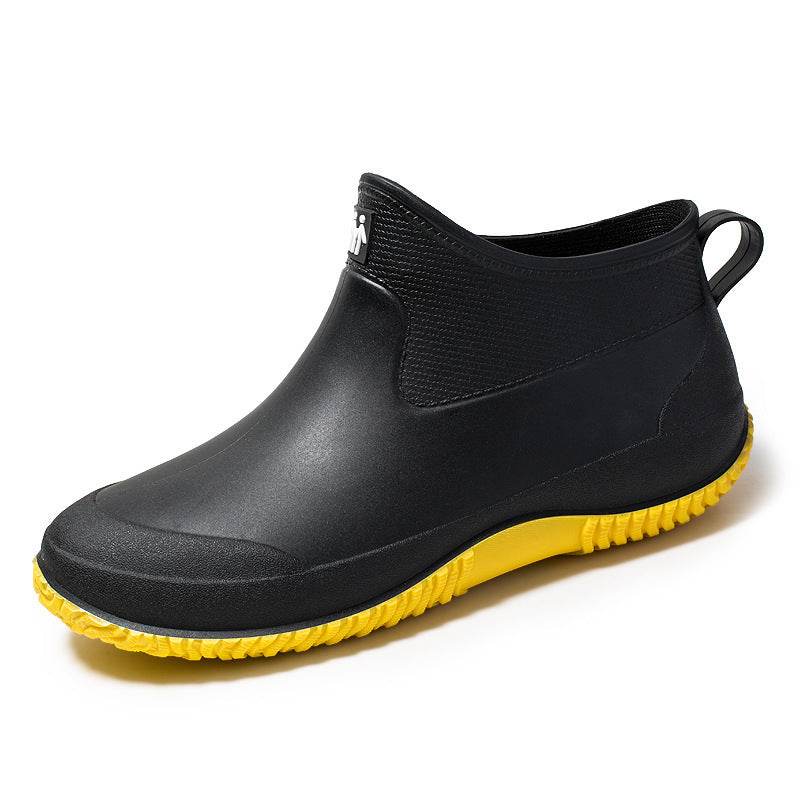 Men's Plus Fleece Warm Short Rain Boots - Mubimart