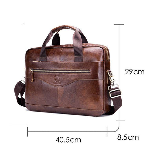 First layer cowhide multifunctional briefcase - Mubimart