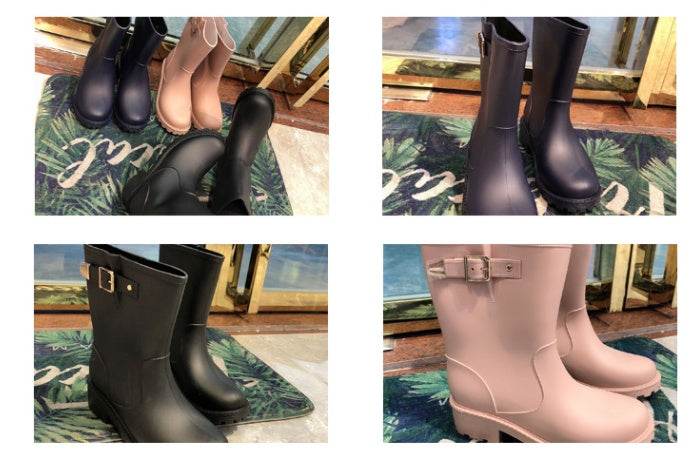 Fashion Temperament Non-slip Waterproof Shoes Rubber Rain Boots Women - Mubimart