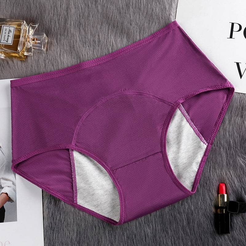Leak-proof Mid-high-waist Hole Aunt Sanitary Pants - Mubimart