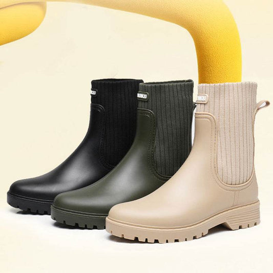 Women's Rain Waterproof Rain Anti-slip Rain Boots - Mubimart
