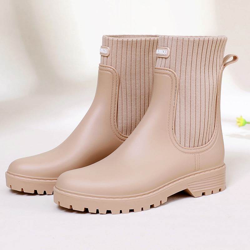 Women's Rain Waterproof Rain Anti-slip Rain Boots - Mubimart