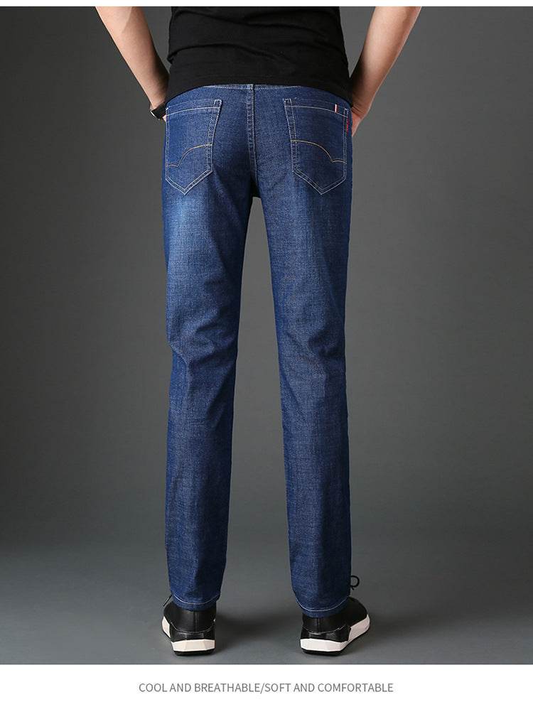 Men's straight-leg slim-fit jeans - Mubimart