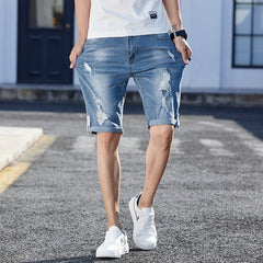 Losse denim shorts voor heren