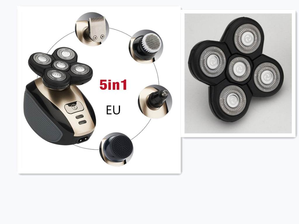 5 In 1 Multifunctional Electric Shaver 5 Blade Razor For Men Shaved Head Rechargeable Shaving Machine Beard Nose Hair Trimmer - Mubimart