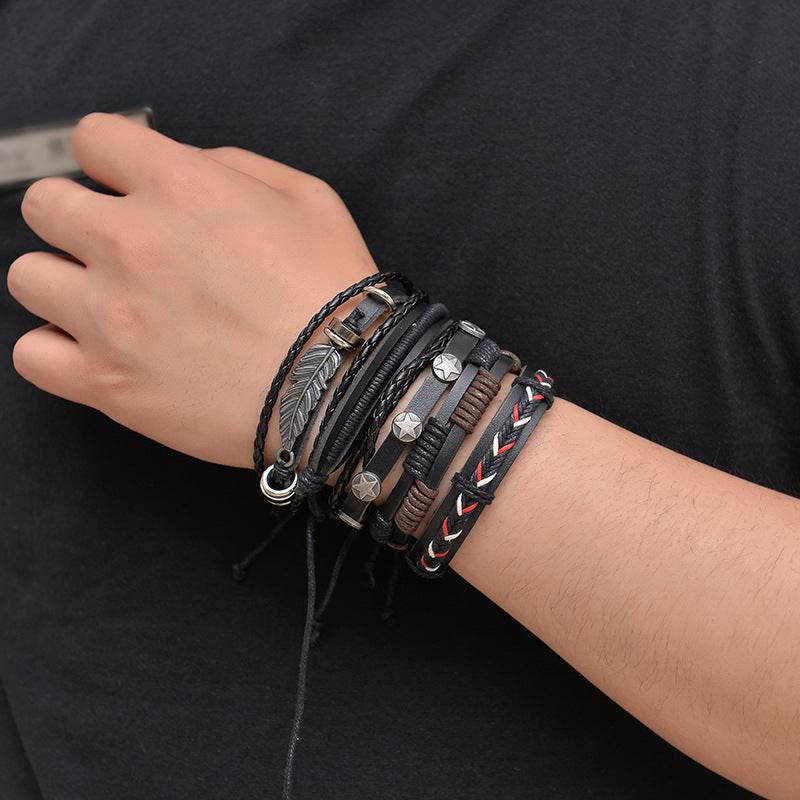 Multilayer Leather Bracelet For Men - Mubimart