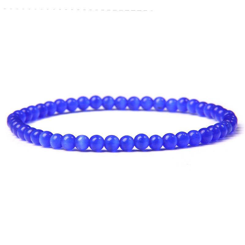 4mm Natural Agate Stone Beads Energy Charm Bracelet For Women - Mubimart