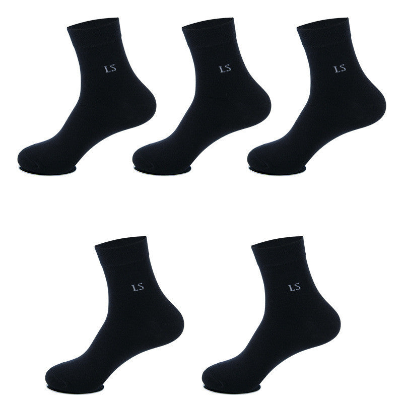 5 Pairs High Quality Casual Men's Business Socks For Men Cotton Brand Crew Autumn Winter Black White Socks - Mubimart -  