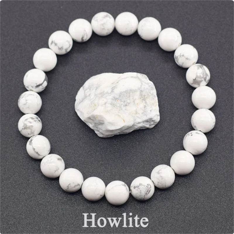 Natural Stone Elastic String Beaded Bracelet Jewelry Stone Tiger Eye Beaded Yoga Bracelets For Men Women - Mubimart