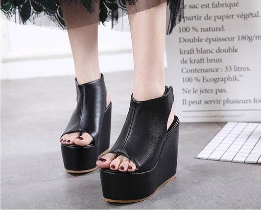 Stylish wild wedge sandals - Mubimart