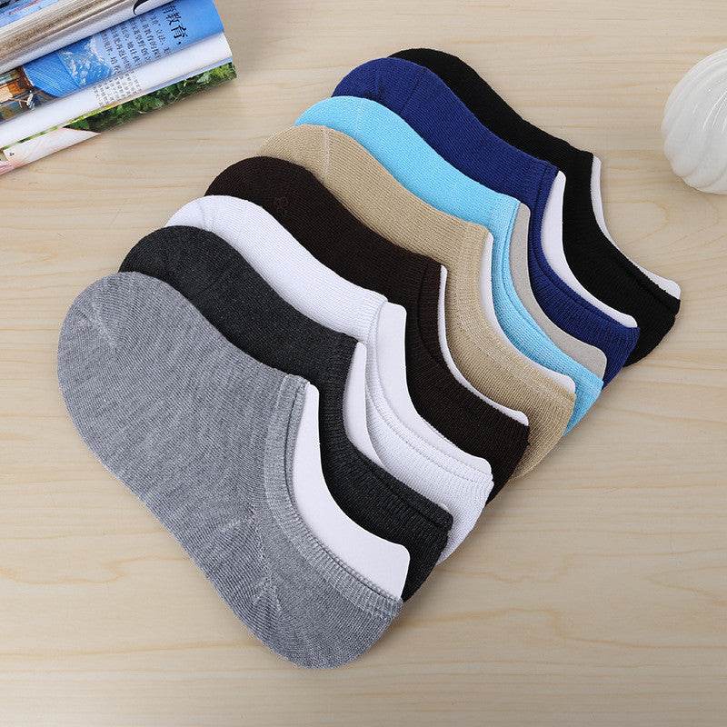 Low-back boat socks Thin section shallow mouth invisible socks spring and summer sports men's cotton socks - Mubimart