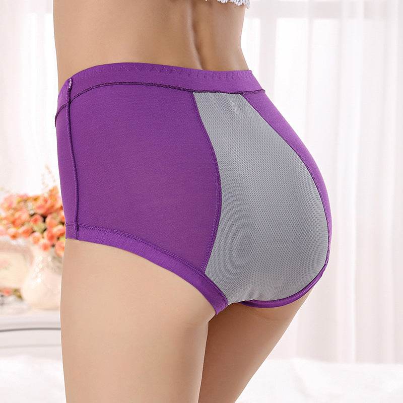 Bamboo Fiber Pocket High Waist Anti-leakage Women's Panties - Mubimart