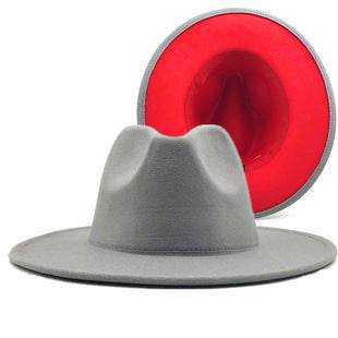 Simple Church Hat Suede Belt Woolen Hat British Style Fedora Hat Wide Brim Hat Women's Autumn And Winter Top Hat - Mubimart