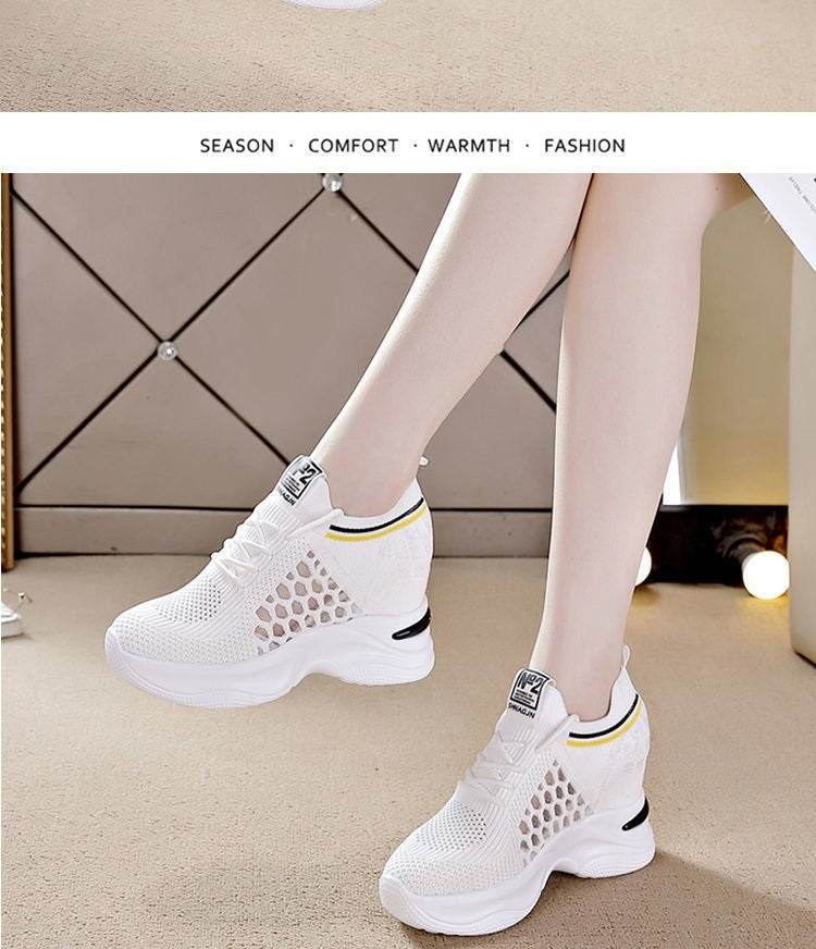 Breathable Slimming Height Increasing Insole Women's Shoes Casual Sneaker Women - Mubimart