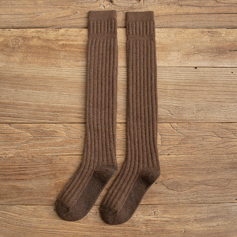 Simple College Wind Over The Knee Socks - Mubimart -  