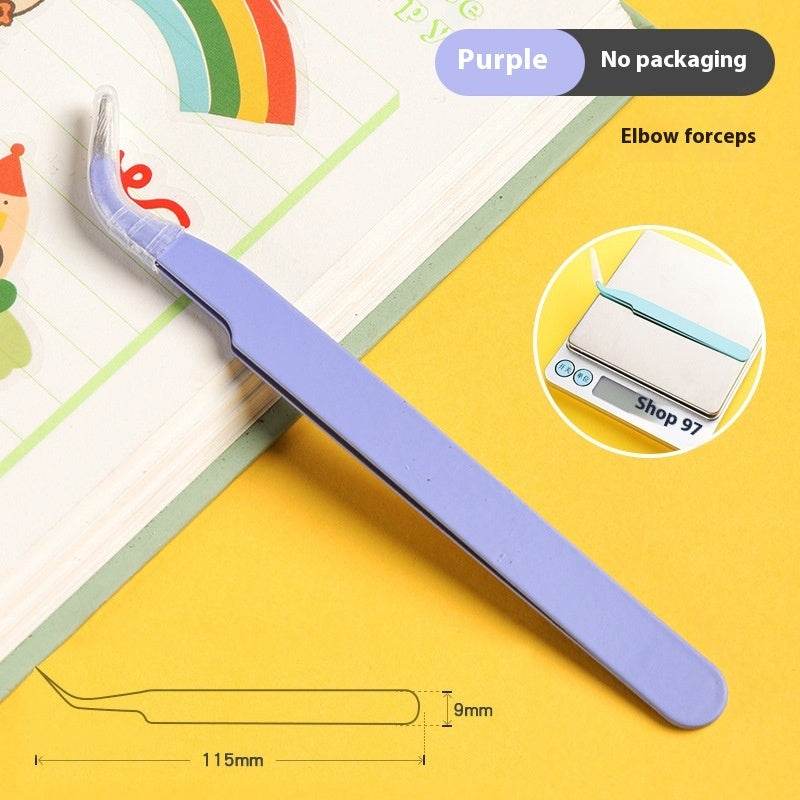 Hand Account Tweezers Stainless Steel Color DIY Elbow Clip Hand Tool Goo Card Tweezers - Mubimart