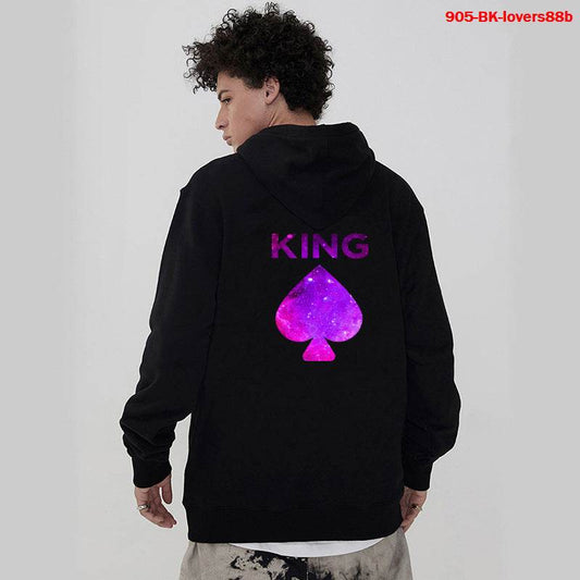 Women Hoodies King Queen Printed Sweatshirt Lovers - Mubimart