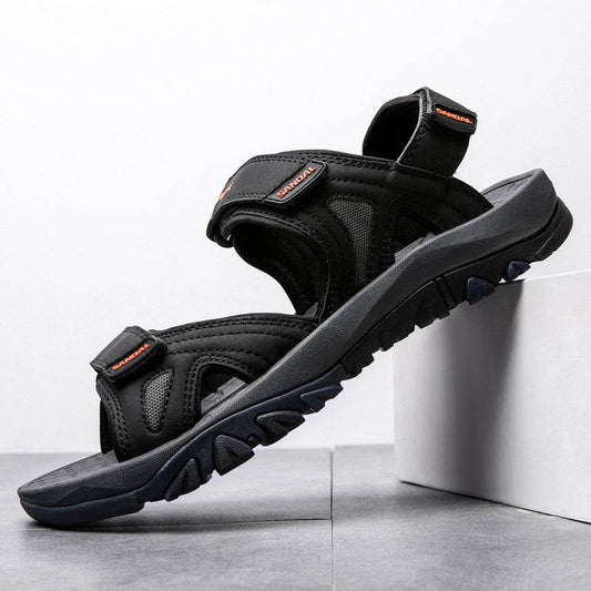 Leather Sandals, Men's Beach Shoes, Extra-large Sandals, Versatile Men's Shoes - Mubimart