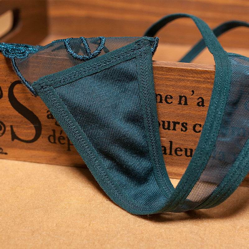 Lace Thong Panties Underwear Ladies Embroidered Floral Thong Panties Womens - Mubimart