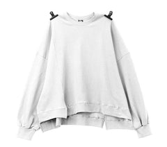 Loose Plus Size Sports Sweatshirt Cotton Terry - Mubimart -  