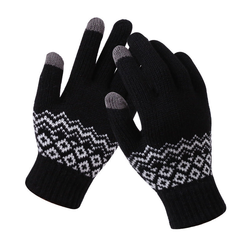 Paar Strickhandschuhe Touchscreen Handschuhe