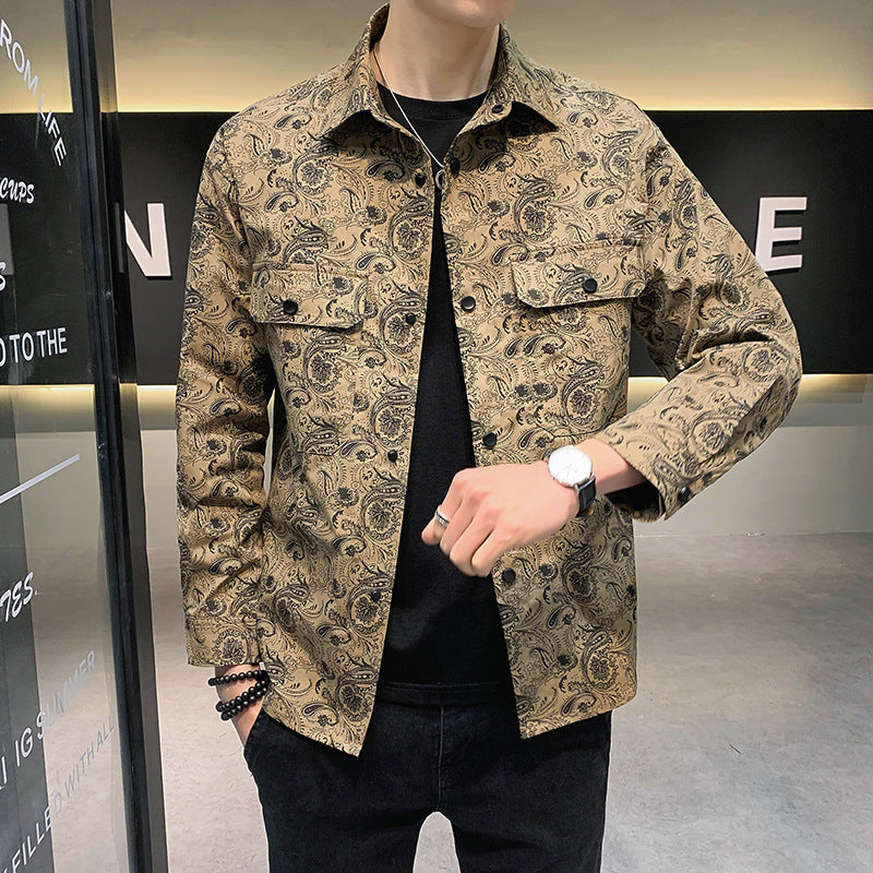 Trendy Slim Spring Thin Shirt Jacket Youth Handsome Loose Jacket