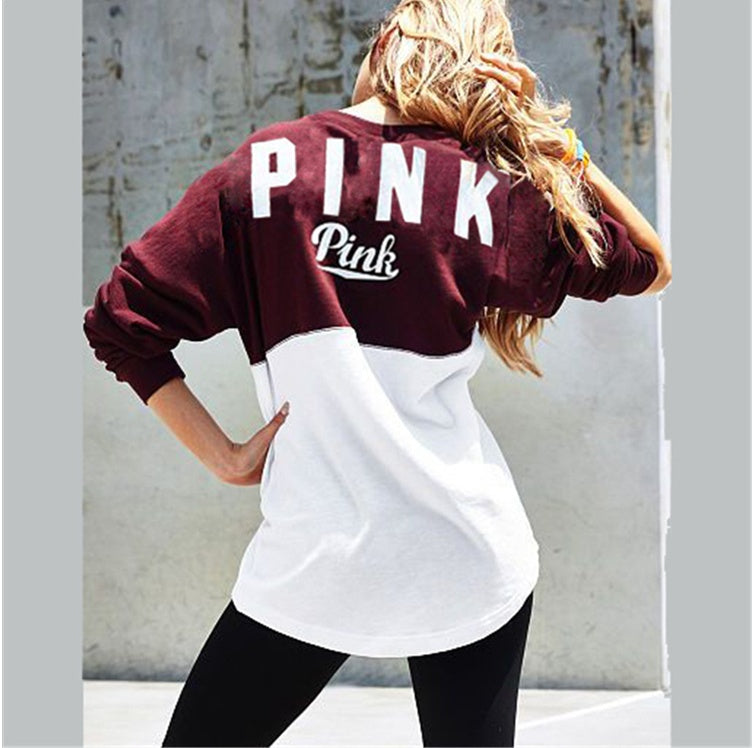 Autumn Fashion sweatshirts peach heart love letter - Mubimart -  