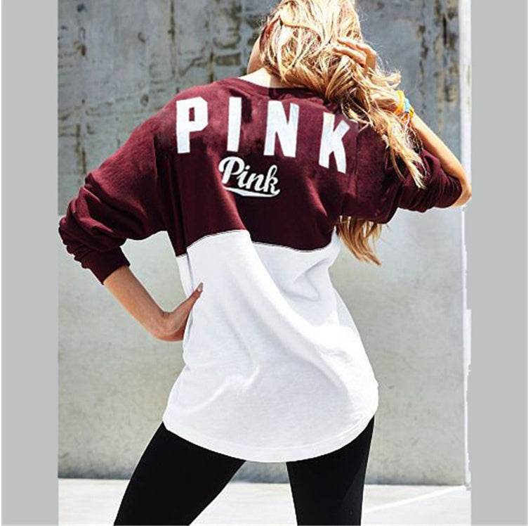 Autumn Fashion sweatshirts peach heart love letter - Mubimart