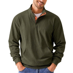 Stand Collar Long Sleeve With Pocket Sweatshirt Men