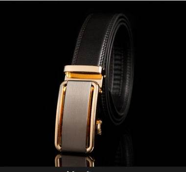 Men's leather factory direct belt buckle leather belt men's automatic belt belt wholesale business - Mubimart