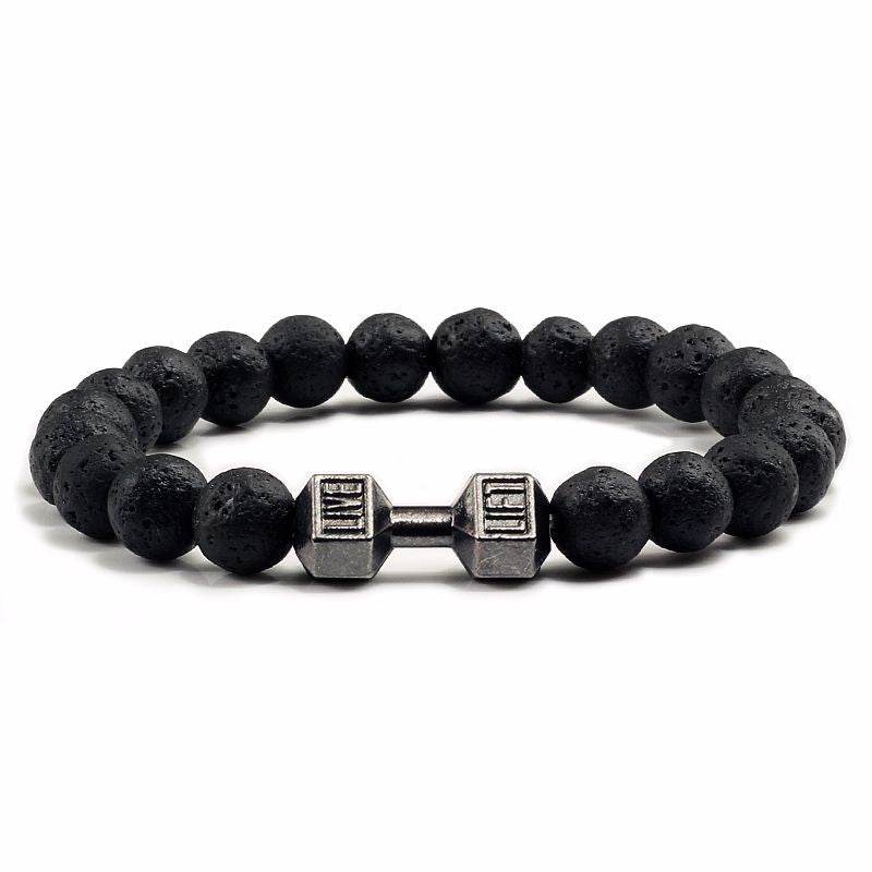 Natural Volcanic Stone Beads Bracelets Black Lava Men Women Bracelet Aromatherapy Essential Oil Diffuser Bangle - Mubimart