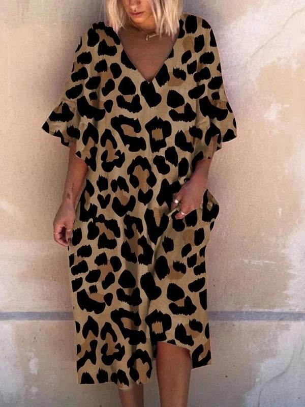 Loose casual plus size dress - Mubimart