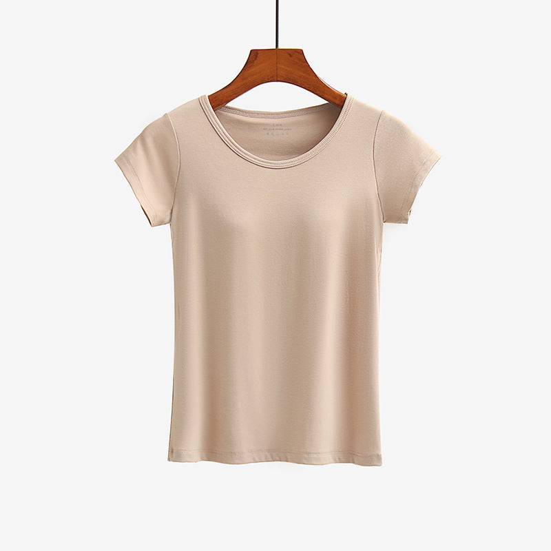 Short-sleeved T-shirt With Chest Pad Bra Home Wear - Mubimart -  