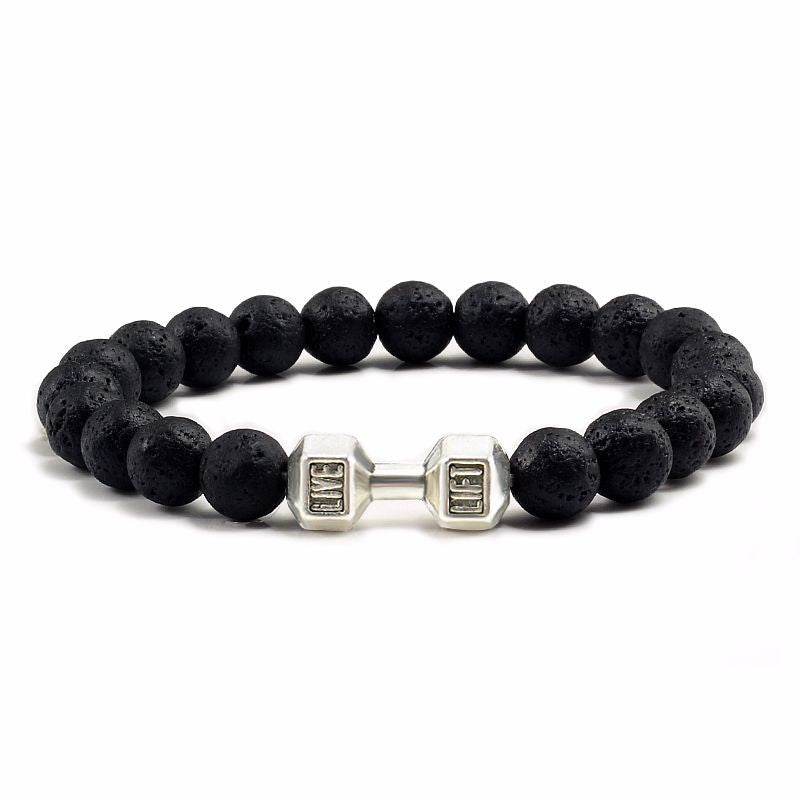Natural Volcanic Stone Beads Bracelets Black Lava Men Women Bracelet Aromatherapy Essential Oil Diffuser Bangle - Mubimart