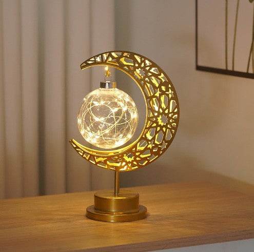 LED Modeling Lamp Creative Personality Iron Moon - Mubimart