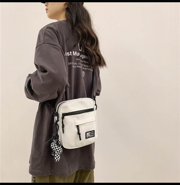 Street Trend Hip Hop Canvas Small Satchel - Mubimart