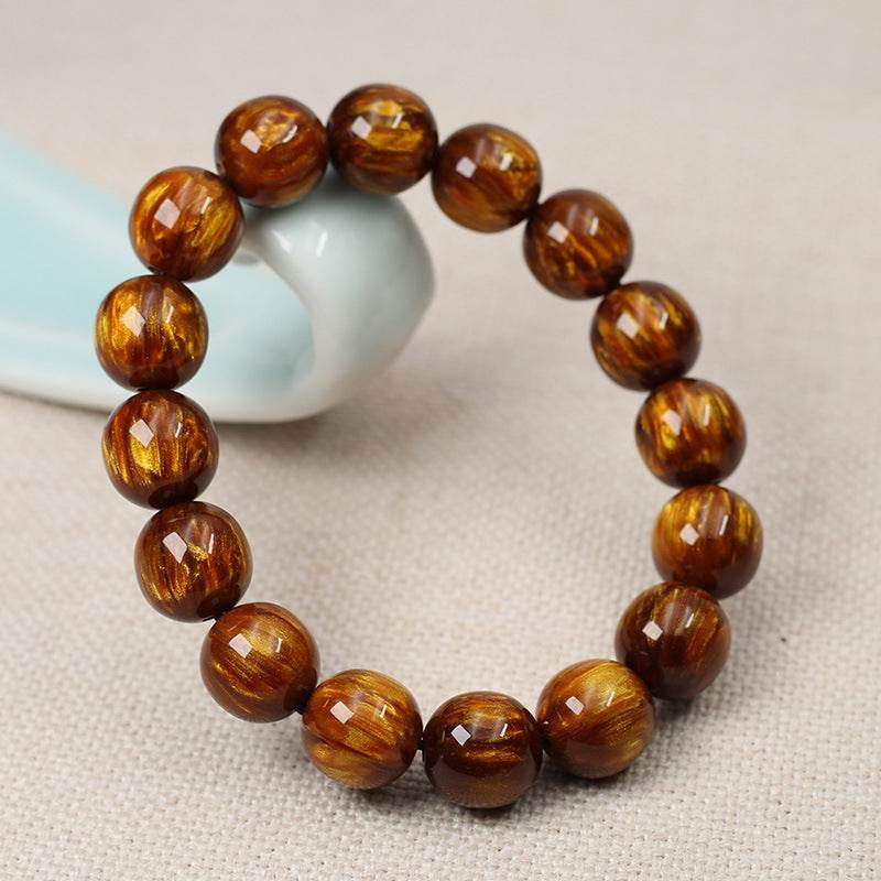 Golden silk sea willow bracelet men - Mubimart