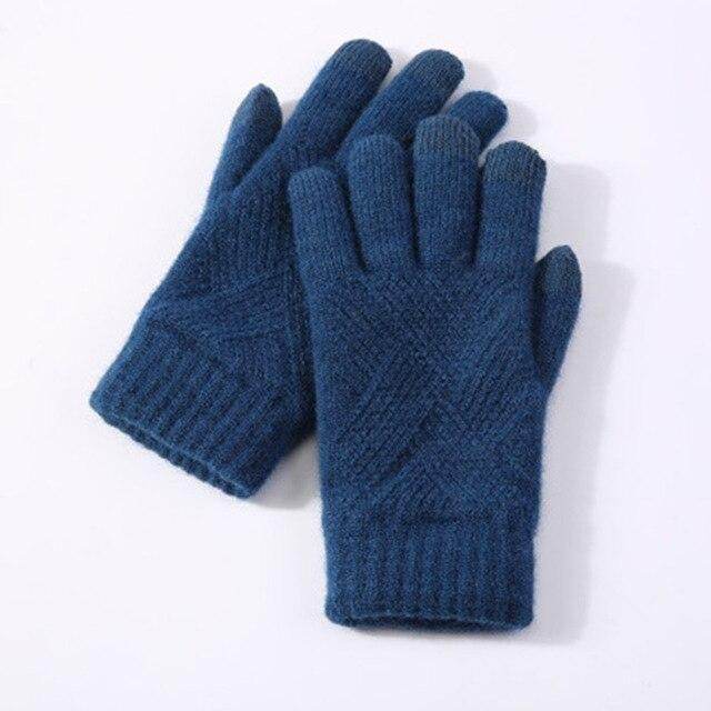 Wool Touch Screen Gloves For Men And Women In Winter - Mubimart