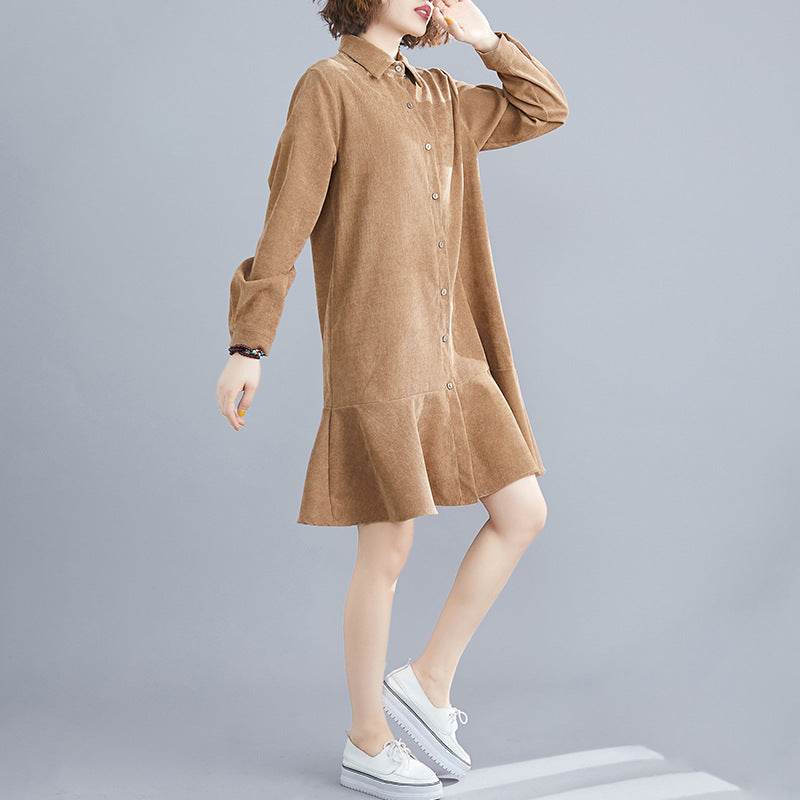 Spring new literary plus size dress women - Mubimart