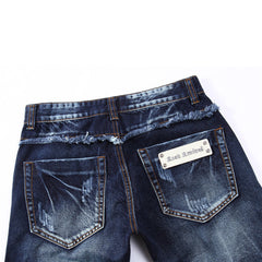 Panelled Statement Jeans Versleten Slim Fit