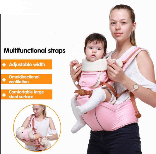 Multifunctional breathable baby carrier ergonomic baby slingshot adjustable belt newborn baby travel strap mother waist back stool - Mubimart