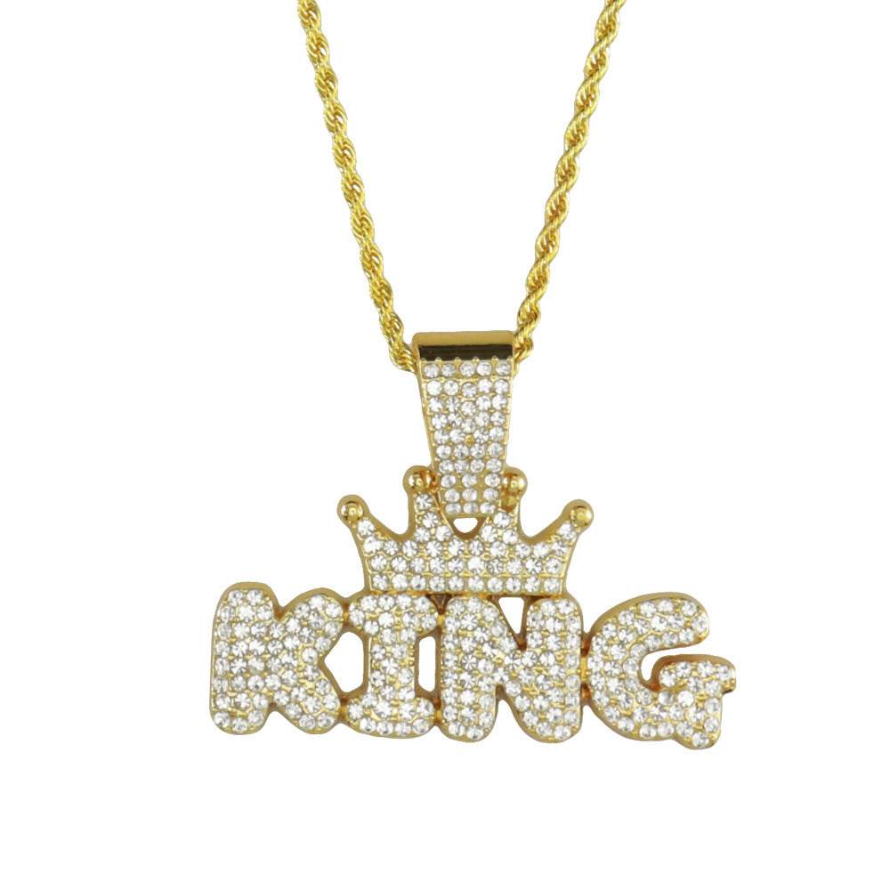 Mens Fashion Alloy Necklace With Diamond Pendant - Mubimart