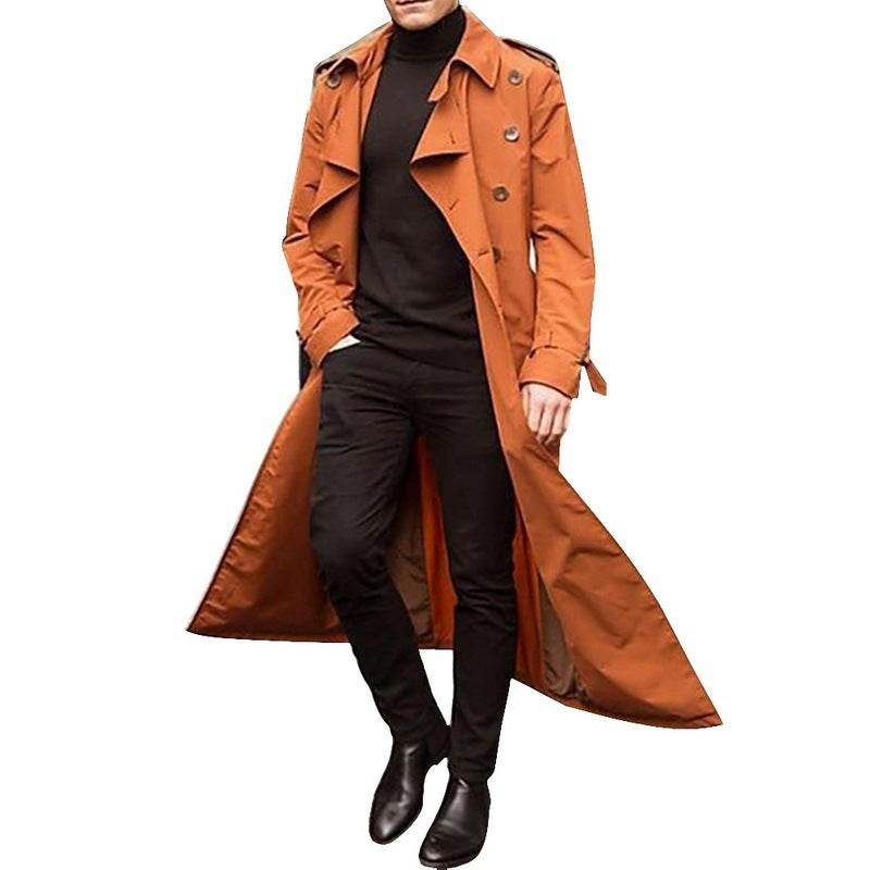 Men's Long Trench Coat Men's Trench Coat - Mubimart